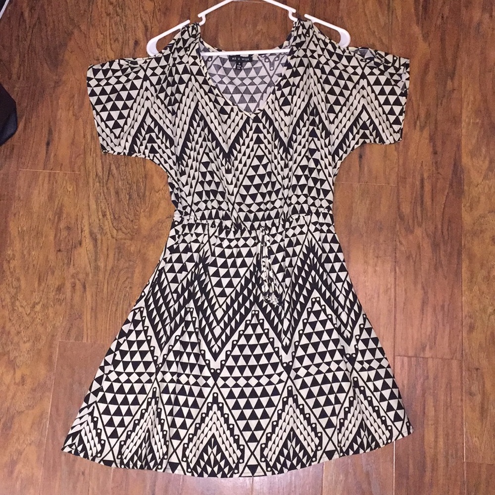 Cream and black dress